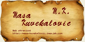 Maša Kuvekalović vizit kartica